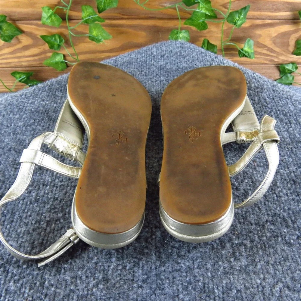 Cole Haan Women's  T-Strap‎ Gold Leather Sz 8.5 Medium Gently Used 2025
